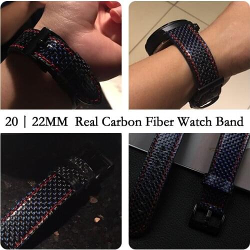Newest Real Carbon Fiber Watch Band For Huawei Watch 2 Pro Straps For Samsung Gear S3 S2 Gear Sport For Galaxy Watch Watchbands
