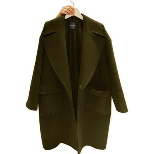 Fashion Womens Woolen Coat Plus Size 5XL Cashmere Winter Jacket Women Padded Coats Long Female Jackets Abrigos WXF486