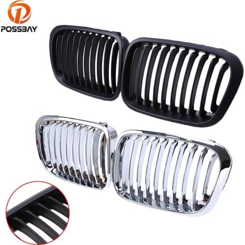 POSSBAY Car Center Racing Grille Front Kidney Grill for BMW 3-Series E46 Compact 325ti/328i/320i/316ti/330d 2001-2005 Auto Parts
