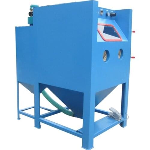Sand blast cabinet with sandblast gun and sand blasting gloves
