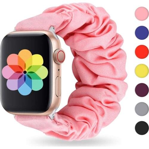 Scrunchie Strap for Apple watch series 6 5 4 se iWatch 3 38mm 42mm Women stretch belt correa bracelet Apple watch band 40mm 44mm