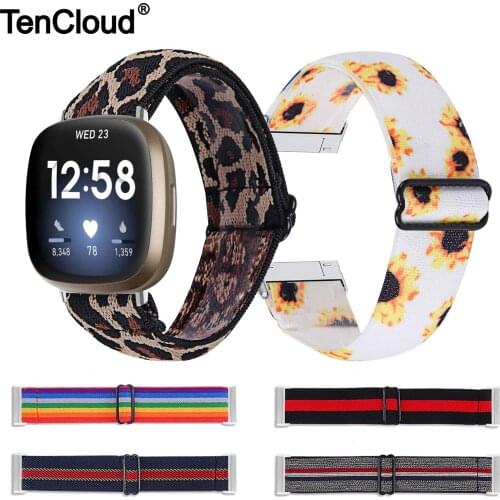 Elastic Band For Fitbit Versa 3 Smart Watch Strap For Fitbit Sense Colorful Women Bracelet Adjustable Belt Watch Accessories