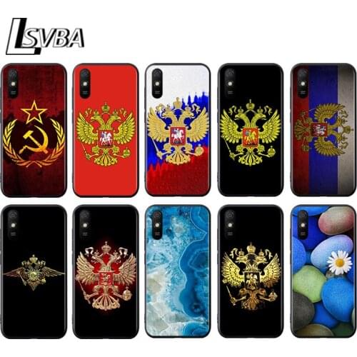 Russia Flag national emblem for Xiaomi Redmi 10X Pro 5G 9A 9I 9T 9 GO K40 K30 K20 Ultra 8 7 6 5 4X Pro Soft Black Phone Case