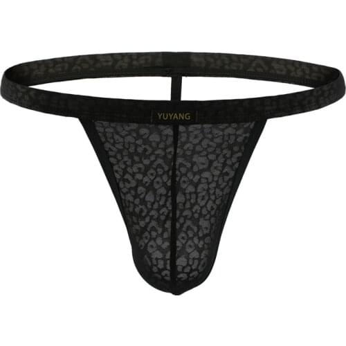 Sexy Thong Gay Underwear Hot Lace Mesh Transparent Men Thongs Nightwear Jockstraps Erotic Man G-string Underpants Tanga