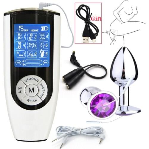 SM Strong Electric Shock Metal Anal Vagina Plug Dildo Butt Plug Prostate Massage Clit Stimulator Man Woman Masturbation Sex Toy