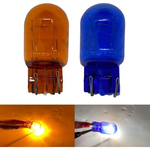 2pcs Super White T20 7443 7440 12V 16W Xenon 501 Sidelight Car Bulb Halogen Lamp Warning Light Auto Natural Glass Blue Amber