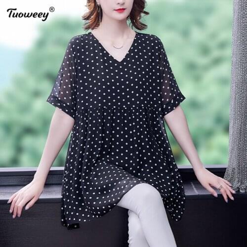 Feminine Blouses Fashion v neck Women Blouse Shirt Short Sleeve Summer Ladies Tops polka dot Blouse Women Shirt Blusas