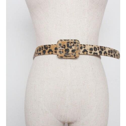 Female Belt Cummerbund Women Horsehair Belt With Leopard Pattern Metal Buckle Hot Sales Women Pu Belt Free Shipping BZ43