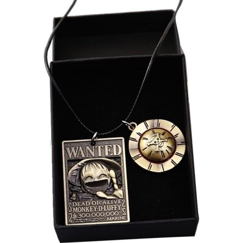 Anime One Piece Choker Necklace Fashion Cosplay Luffy Pirate Skull Pendant Women Jewelry Set Mens Hip Hop Jewelry Necklaces
