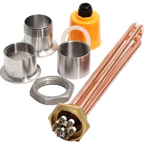 1 1/2 Inch/DN40 Copper Hexagon Thread Heater with Accessories 110V/220V/380V 3KW/4.5KW/6KW/9KW/12KW Water Heater Element