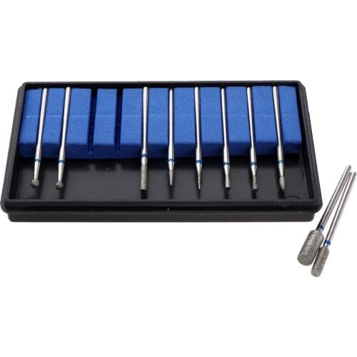 10pcs/set Diamond Carbide Nail Drill Bits for Engraving,Trimming,Punching,Piercing,Precision Grinding