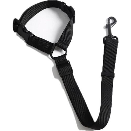 10pcs/lot Nylon Dual-Use Pet Dog Collar Leash Pet Car Supplies Length Adjustable Black Color