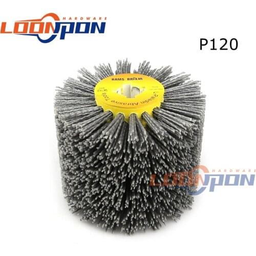 120mm Nylon Abrasive Wire Drum Polishing Wheel Electric Brush for Woodworking Metalworking 1Pc