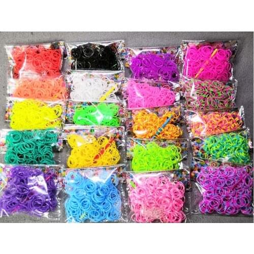 200pcs/bag Rainbow Elastic Rubber Band Black White for bracelet Beads Ribbon Knitted Charms Refill Package