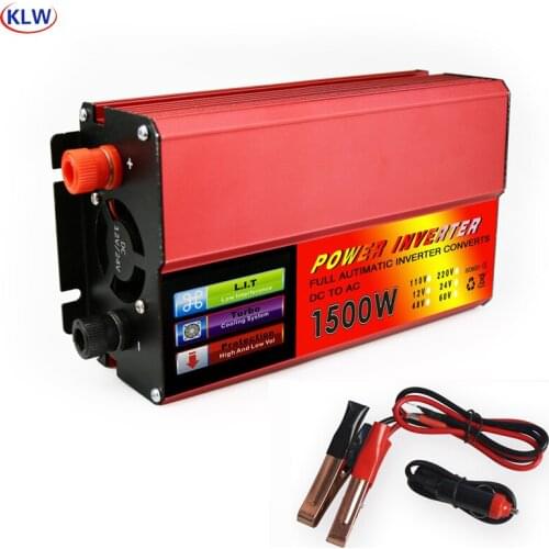 5V 2.1A USB 1500W Watt DC 12V 24V to AC 220V 110V Portable Power Inverter Charger Converter Adapter Modified Sine Wave