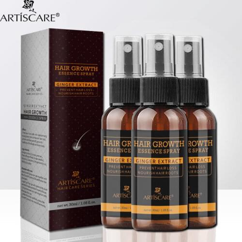 ARTISCARE Hair Growth Essence Spray 3PCS Nourish Hair Roots Anti Hair Loss Strengthen Soothing Scalp Treatment Essential Oil