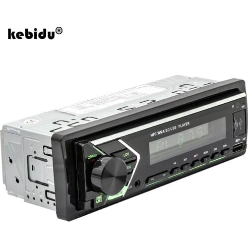 Car FM Radio MP3 Player 12V Audio Stereo Handsfree Bluetooth 4.0 LCD Colorful Light Screen 3.5mm USB TF Card AUX Remote control