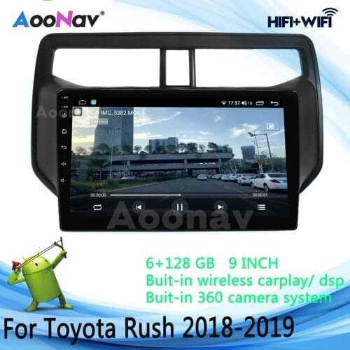 360 Camera Car Radio For Toyota Rush 2018 2019 GPS Navigation 2Din QLED Screen 6+128GB Android Stereo DVD Multimedia Player