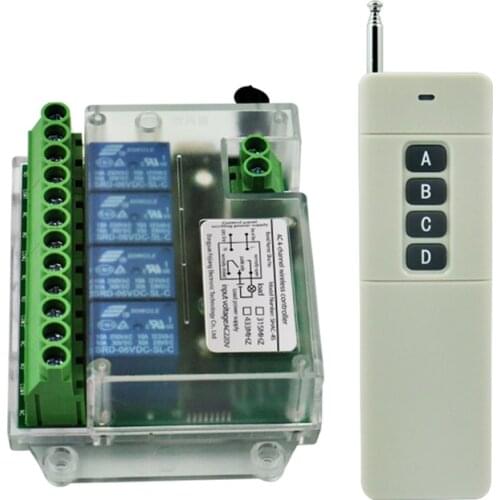 Wireless controller four-channel learning type 220V 433MHz remote lock switch controller