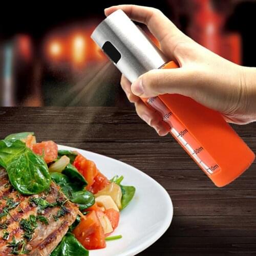 100ML Spray Bottle With Scale Refillable Glass Vinegar Gravy Oil Bottle Dispenser for Kitchen