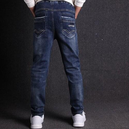 Jeans For Boys Fashion Casual 100% Cotton Elastic Childrens Jeans 2020 Spring New 3-18T Boys Jeans High Quality