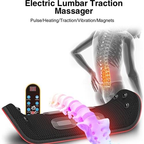 Electric Back Massage Lumbar Traction Vibration Waist Massager Device Lumbar Spine Support Waist Pain Body Fatigue Relief Tool