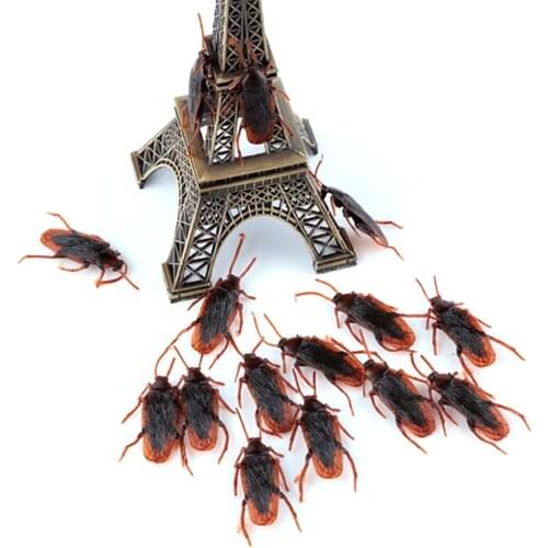 Halloween Fake Simulation Plastic Cockroaches Rubber Toy Joke Decoration Props Party supplies Wholesale 10Pcs/Set