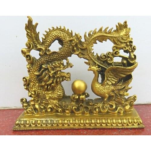 Pure copper Dragon Phoenix Chengxiang sculpture decoration wedding room decoration wedding gifts to friends