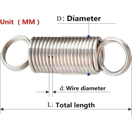 FUMAO Custom made metal extension spring with hooks,2*20*80/90/100(mm) 1PCS