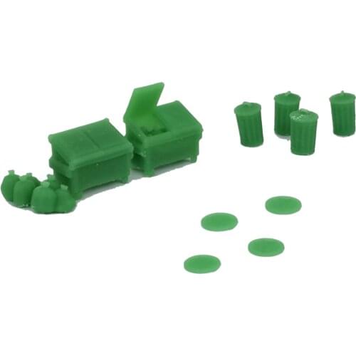 Outland Models Trash Can, Dumpster & Manhole Set HO Scale