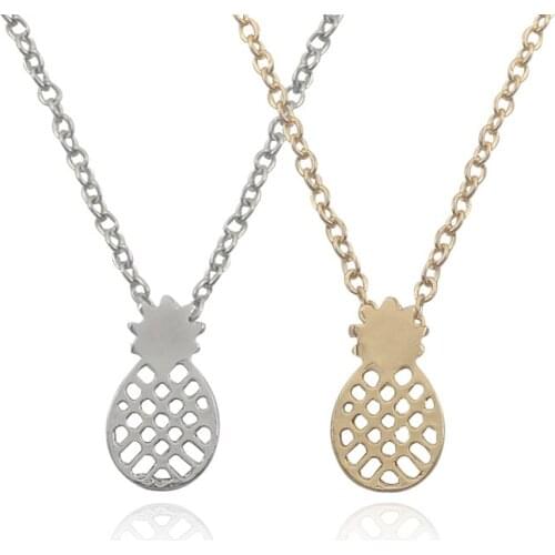 Fashion Pineapple Fruit Plant Necklace Personality Cute Female Pendant Gold Openwork Pineapple Jewelry