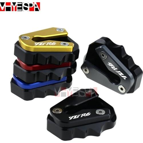 Motorcycle CNC Kickstand Foot Side Stand Extension Pad Enlarge Stand Plate For YAMAHA YZF R6 YZF-R6 YZFR6 2020-2021