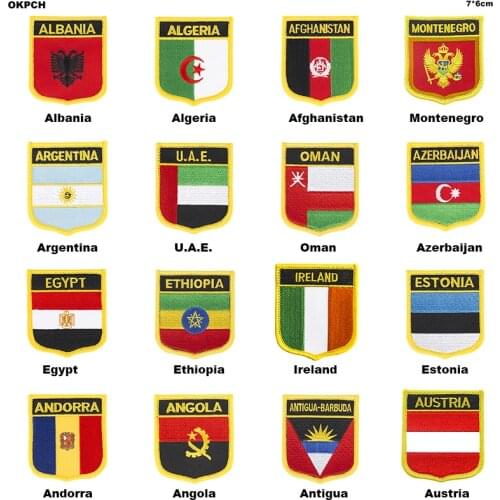 Flag Patch Jacket Denim Clothing Patches Embroidery Iron on Country Flag Badge Backpack Flag Badges