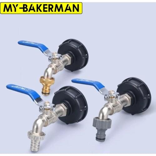 Multiple Styles IBC Tank Tap Adapter S60*6 Coarse Thread to 1/2'' 3/4'' Durable water Connector Replacement Valve Fitting