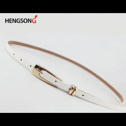 New Arrival Candy Color Thin Pu Leather Belt Female Red Brown Black White Yellow Waist Belts for Women Dress Strap Hot Sale