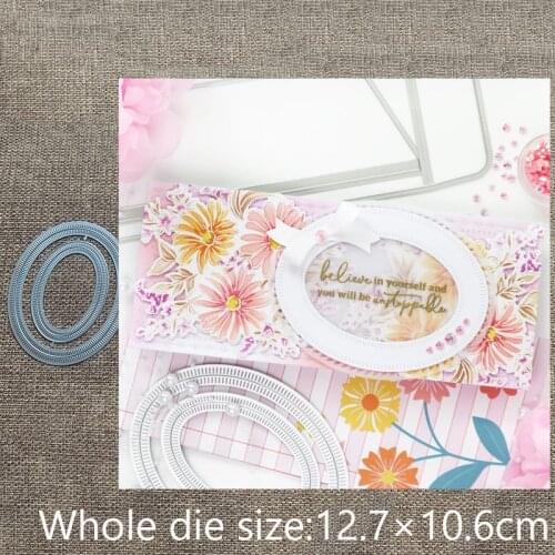 New Design Craft Metal stencil mold Cutting Dies BLANKET STITCHED OVAL scrapbook die cuts Album Paper Card Craft Embossing