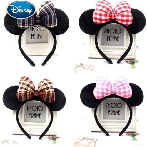 Disney 1pcs Girl Ear Bow Hairband Minnie Headband Hair Hoop for Girls Women Ear Hair Bands Halloween Headdress Gifts
