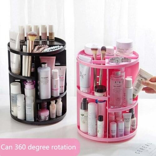 Organizer Makeup Storage Plastic Drawer Cosmetic New Fashion 360-degree rotating brush holder jewelry shelf Detachable Beauty