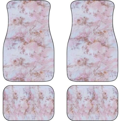 Tie Dye Car Front & Rear Car Floor Mat Full Set 4 Pcs Universal Fit Non Slip Waterproof Cars Foot Mats for Cars Sedans Vans