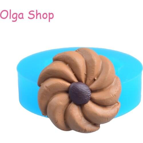 QYL253 Whipped Cookie / Biscuit with Chocolate Silicone Mold - Sugarcraft Cake Decorating Fake Food Molds, Mold Food Safe