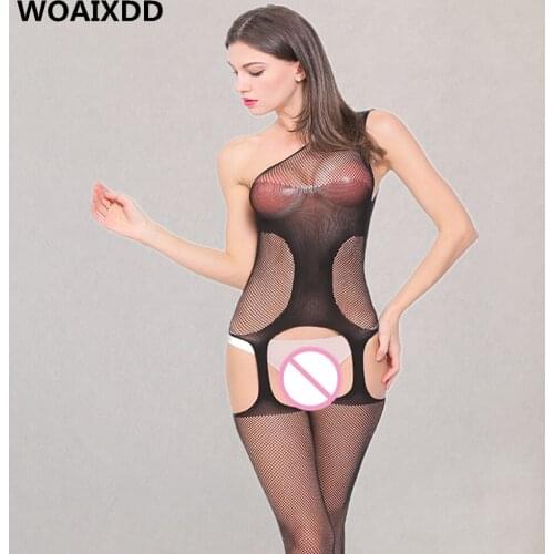Sexy Fishnet Crotchless Open Crotch Bodystockings Erotic Female Porn Underwear Fetish Sex Suit Mature Women Hollow Out Lingeries