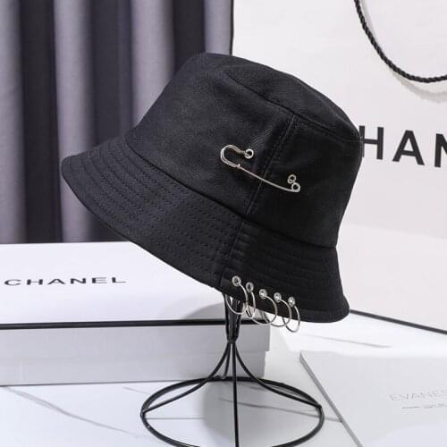 Folding Fishing Cap Fisherman Outdoor Hunting Cool Unisex Iron Ring Bucket Hat Summer Autumn Fashion Solid Color Fishing Sun Hat