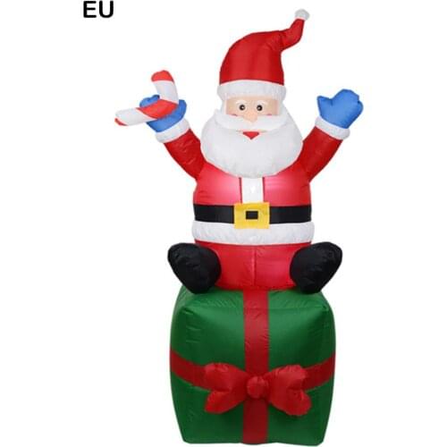 EU Plug Yard Arch Inflatable Christmas Santa Claus Decoration LED Lighted Decoration Indoor Outdoor Garden Christmas Ornaments