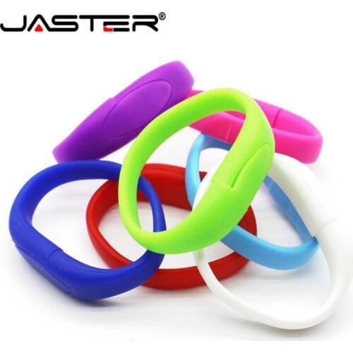 JASTER USB Stick Silicone Bracelet Wrist Band 4GB 8GB 16GB 32GB 64GB 128GB Pen Drive Memory Disk Pendrives gift
