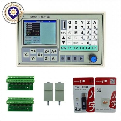 CNC Offline Controller SMC4-4-16A16B , 4 Axis Starter Board, Engraving and Carving Machine, Control System Card, 50KHZ