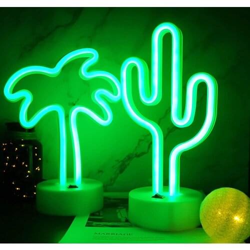 17styles LED Neon Signs Light with Holder Base for Party Supplies Table Decorations Home Bedroom Decor Children Gift Night Lamp