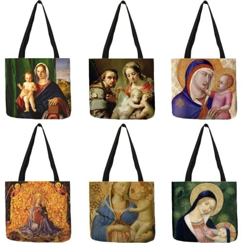 Warm Family Love Oil Painting Totes Bags Designers Women Lady Shopper Handbag Custom Shopping Bag Resuable B13222