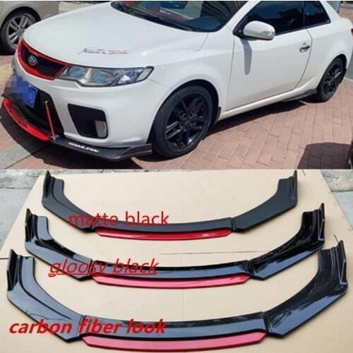 Front Bumper Spoiler Protector Plate Lip Type DGS Body Kit Splitter Carbon Surface Chin Shovel For KIA Forte K3 2016-2018