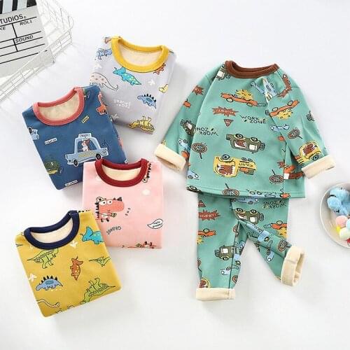 Winter Kids Pajamas Set Children Christmas Sleepwear Cotton Baby Boy Cartoon Pyjamas Nightwear Home Clothes For Girls2 4 6 8Year