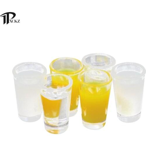 1pair Crafts 1:6 Scale Dollhouse Kitchen Plastic Landscape Juice Water Cup Milk Bottle Miniature Food Accessories Doll Toy